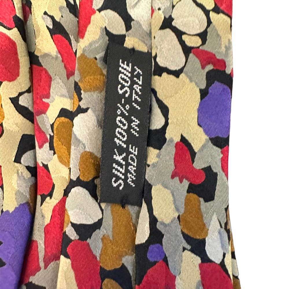 Vintage Brioni Silk Multicolored Abstract Floral Tie One Size - Picture 3 of 6